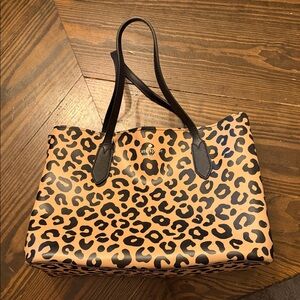 kate spade Leopard Print Tote in Tan and Black